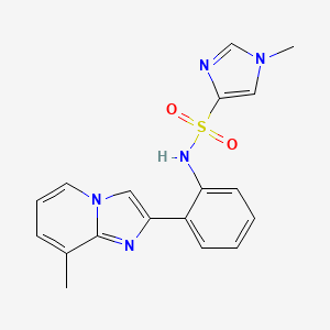molecular formula C18H17N5O2S B2571666 1-methyl-N-(2-(8-methylimidazo[1,2-a]pyridin-2-yl)phenyl)-1H-imidazole-4-sulfonamide CAS No. 1795457-83-8