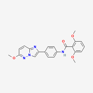 molecular formula C22H20N4O4 B2571667 2,6-dimethoxy-N-(4-(6-methoxyimidazo[1,2-b]pyridazin-2-yl)phenyl)benzamide CAS No. 953216-61-0