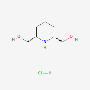 molecular formula C7H16ClNO2 B2571677 ((2R,6S)-Piperidine-2,6-diyl)dimethanol hydrochloride CAS No. 2230789-51-0