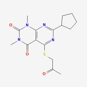 7-Cyclopentyl-1,3-dimethyl-5-(2-oxopropylsulfanyl)pyrimido[4,5-d]pyrimidine-2,4-dione