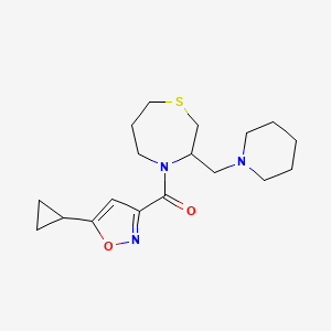 (5-Cyclopropylisoxazol-3-yl)(3-(piperidin-1-ylmethyl)-1,4-thiazepan-4-yl)methanone