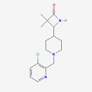 4-{1-[(3-Chloropyridin-2-yl)methyl]piperidin-4-yl}-3,3-dimethylazetidin-2-one
