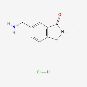 molecular formula C10H13ClN2O B2571689 6-(Aminomethyl)-2-methyl-3H-isoindol-1-one;hydrochloride CAS No. 2375259-22-4