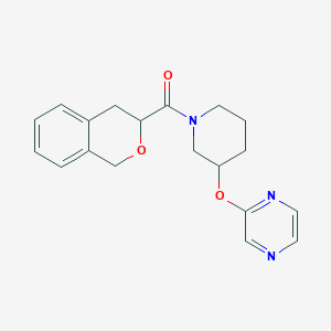 molecular formula C19H21N3O3 B2571701 Isochroman-3-yl(3-(pyrazin-2-yloxy)piperidin-1-yl)methanone CAS No. 2034474-58-1