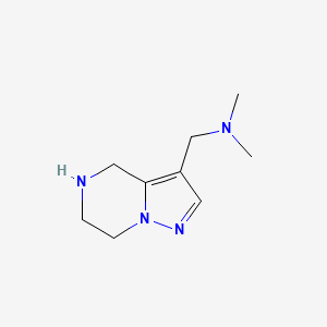 molecular formula C9H16N4 B2571704 N,N-Dimethyl-1-(4,5,6,7-tetrahydropyrazolo[1,5-a]pyrazin-3-yl)methanamine CAS No. 2172064-94-5