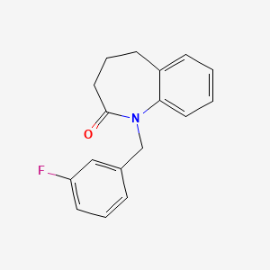 molecular formula C17H16FNO B2571707 1-(3-fluorobenzyl)-1,3,4,5-tetrahydro-2H-1-benzazepin-2-one CAS No. 303988-05-8