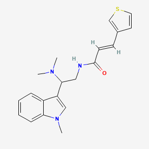 molecular formula C20H23N3OS B2571708 (E)-N-(2-(dimethylamino)-2-(1-methyl-1H-indol-3-yl)ethyl)-3-(thiophen-3-yl)acrylamide CAS No. 1396892-66-2