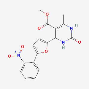 molecular formula C17H15N3O6 B2571712 Methyl 6-methyl-4-[5-(2-nitrophenyl)furan-2-yl]-2-oxo-1,2,3,4-tetrahydropyrimidine-5-carboxylate CAS No. 324769-80-4