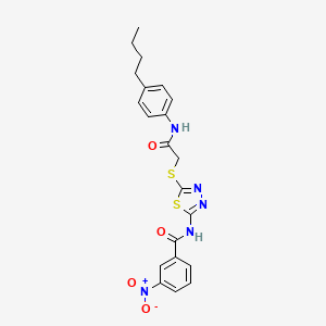 N-(5-((2-((4-butylphenyl)amino)-2-oxoethyl)thio)-1,3,4-thiadiazol-2-yl)-3-nitrobenzamide