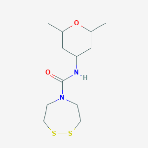 molecular formula C12H22N2O2S2 B2571730 N-(2,6-Dimethyloxan-4-yl)-1,2,5-dithiazepane-5-carboxamide CAS No. 2249167-59-5