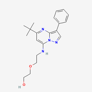 molecular formula C20H26N4O2 B2571734 2-{2-[(5-Tert-butyl-3-phenylpyrazolo[1,5-a]pyrimidin-7-yl)amino]ethoxy}ethanol CAS No. 896849-58-4