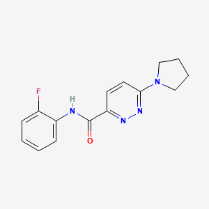 molecular formula C15H15FN4O B2571735 N-(2-fluorophenyl)-6-(pyrrolidin-1-yl)pyridazine-3-carboxamide CAS No. 1421585-54-7