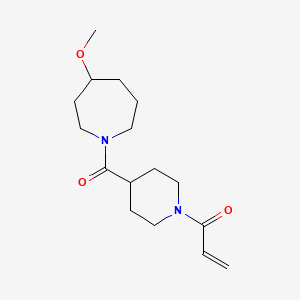 molecular formula C16H26N2O3 B2571740 1-[4-(4-Methoxyazepane-1-carbonyl)piperidin-1-yl]prop-2-en-1-one CAS No. 2361888-89-1