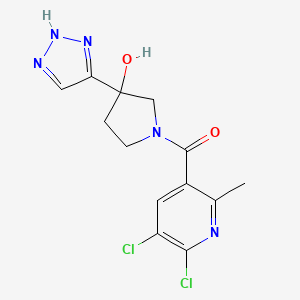 1-(5,6-dichloro-2-methylpyridine-3-carbonyl)-3-(1H-1,2,3-triazol-4-yl)pyrrolidin-3-ol