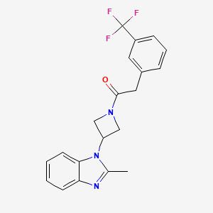 molecular formula C20H18F3N3O B2571776 1-[3-(2-Methylbenzimidazol-1-yl)azetidin-1-yl]-2-[3-(trifluoromethyl)phenyl]ethanone CAS No. 2380178-16-3