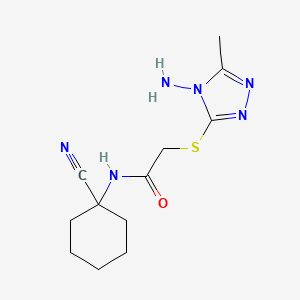 molecular formula C12H18N6OS B2571779 2-[(4-amino-5-methyl-4H-1,2,4-triazol-3-yl)sulfanyl]-N-(1-cyanocyclohexyl)acetamide CAS No. 1090802-23-5