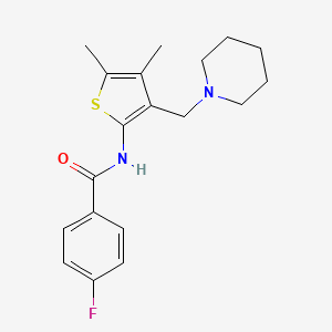 N-(4,5-dimethyl-3-(piperidin-1-ylmethyl)thiophen-2-yl)-4-fluorobenzamide
