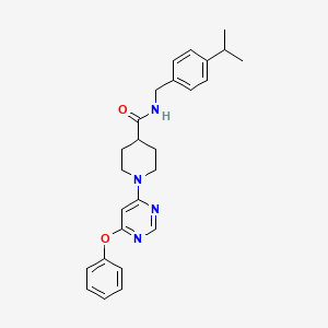 molecular formula C26H30N4O2 B2571800 N-(4-isopropylbenzyl)-1-(6-phenoxypyrimidin-4-yl)piperidine-4-carboxamide CAS No. 1251672-76-0