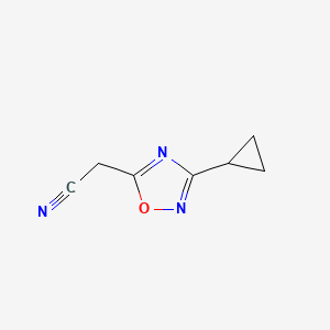 molecular formula C7H7N3O B2571809 (3-Cyclopropyl-[1,2,4]oxadiazol-5-yl)-acetonitrile CAS No. 1239842-30-8
