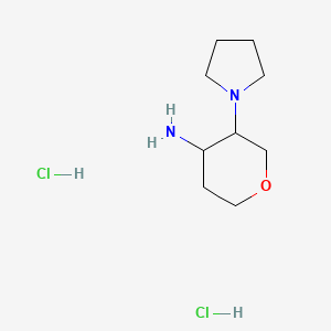 molecular formula C9H20Cl2N2O B2571814 3-(Pyrrolidin-1-yl)oxan-4-amine dihydrochloride CAS No. 1311313-80-0