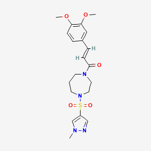 (E)-3-(3,4-dimethoxyphenyl)-1-(4-((1-methyl-1H-pyrazol-4-yl)sulfonyl)-1,4-diazepan-1-yl)prop-2-en-1-one