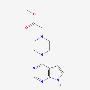 molecular formula C13H17N5O2 B2571828 methyl 2-(4-{7H-pyrrolo[2,3-d]pyrimidin-4-yl}piperazin-1-yl)acetate CAS No. 1311597-98-4