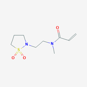 molecular formula C9H16N2O3S B2571837 N-[2-(1,1-Dioxo-1,2-thiazolidin-2-yl)ethyl]-N-methylprop-2-enamide CAS No. 2191062-40-3