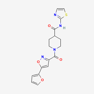 1-(5-(furan-2-yl)isoxazole-3-carbonyl)-N-(thiazol-2-yl)piperidine-4-carboxamide