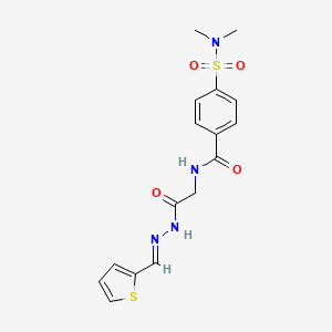 (E)-4-(N,N-dimethylsulfamoyl)-N-(2-oxo-2-(2-(thiophen-2-ylmethylene)hydrazinyl)ethyl)benzamide