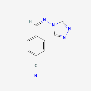 molecular formula C10H7N5 B2571870 4-[(1Z)-[(4H-1,2,4-triazol-4-yl)imino]methyl]benzonitrile CAS No. 35546-42-0