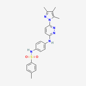 molecular formula C23H24N6O2S B2571872 4-methyl-N-(4-((6-(3,4,5-trimethyl-1H-pyrazol-1-yl)pyridazin-3-yl)amino)phenyl)benzenesulfonamide CAS No. 1014047-05-2