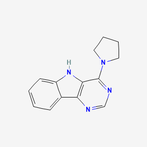 molecular formula C14H14N4 B2571894 4-(1-吡咯烷基)-5H-嘧啶并[5,4-b]吲哚 CAS No. 338419-64-0