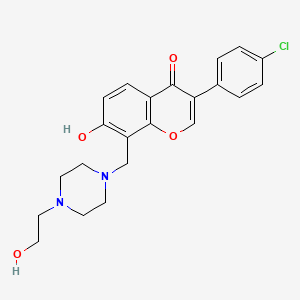 molecular formula C22H23ClN2O4 B2571896 3-(4-Chlorophenyl)-7-hydroxy-8-[[4-(2-hydroxyethyl)piperazin-1-yl]methyl]chromen-4-one CAS No. 846580-79-8