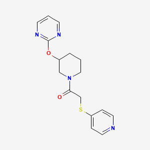 molecular formula C16H18N4O2S B2571901 2-(Pyridin-4-ylthio)-1-(3-(pyrimidin-2-yloxy)piperidin-1-yl)ethanone CAS No. 2034621-18-4