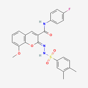 molecular formula C25H22FN3O5S B2571905 (2Z)-2-[(3,4-dimethylphenyl)sulfonylhydrazinylidene]-N-(4-fluorophenyl)-8-methoxychromene-3-carboxamide CAS No. 866348-19-8