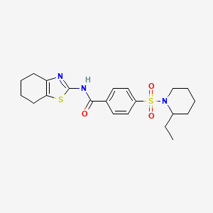 molecular formula C21H27N3O3S2 B2571909 4-((2-ethylpiperidin-1-yl)sulfonyl)-N-(4,5,6,7-tetrahydrobenzo[d]thiazol-2-yl)benzamide CAS No. 888412-09-7