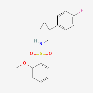 molecular formula C17H18FNO3S B2571911 N-((1-(4-fluorophenyl)cyclopropyl)methyl)-2-methoxybenzenesulfonamide CAS No. 1209597-67-0