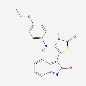 molecular formula C19H15N3O3S B2571920 (4Z,5Z)-4-((4-ethoxyphenyl)imino)-5-(2-oxoindolin-3-ylidene)thiazolidin-2-one CAS No. 465505-24-2