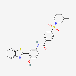 molecular formula C26H25N3O4S2 B2571921 N-(3-(benzo[d]thiazol-2-yl)-4-hydroxyphenyl)-4-((3-methylpiperidin-1-yl)sulfonyl)benzamide CAS No. 683260-62-0