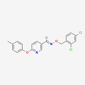 molecular formula C20H16Cl2N2O2 B2571928 6-(4-methylphenoxy)nicotinaldehyde O-(2,4-dichlorobenzyl)oxime CAS No. 338966-90-8