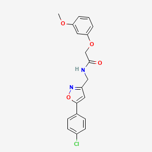 molecular formula C19H17ClN2O4 B2571929 N-((5-(4-chlorophenyl)isoxazol-3-yl)methyl)-2-(3-methoxyphenoxy)acetamide CAS No. 946262-96-0