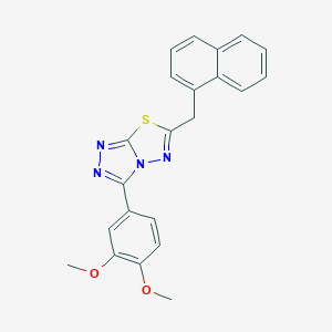 molecular formula C22H18N4O2S B257193 3-(3,4-Dimethoxyphenyl)-6-(1-naphthylmethyl)[1,2,4]triazolo[3,4-b][1,3,4]thiadiazole 