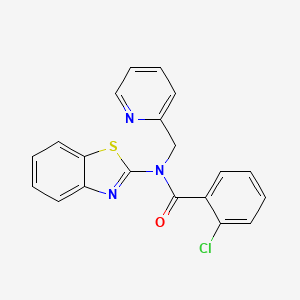 molecular formula C20H14ClN3OS B2571931 N-(benzo[d]thiazol-2-yl)-2-chloro-N-(pyridin-2-ylmethyl)benzamide CAS No. 886901-97-9
