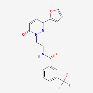 molecular formula C18H14F3N3O3 B2571933 N-(2-(3-(呋喃-2-基)-6-氧代哒嗪-1(6H)-基)乙基)-3-(三氟甲基)苯甲酰胺 CAS No. 946283-41-6