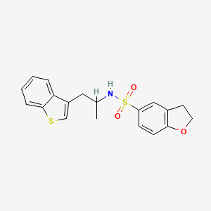 molecular formula C19H19NO3S2 B2571934 N-(1-(benzo[b]thiophen-3-yl)propan-2-yl)-2,3-dihydrobenzofuran-5-sulfonamide CAS No. 2034392-61-3