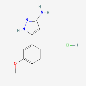 molecular formula C10H12ClN3O B2571938 3-(3-Methoxyphenyl)-1H-pyrazol-5-amine hydrochloride CAS No. 1025447-42-0