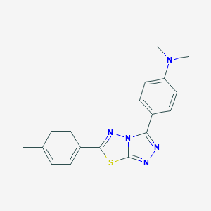 molecular formula C18H17N5S B257194 N,N-dimethyl-4-[6-(4-methylphenyl)[1,2,4]triazolo[3,4-b][1,3,4]thiadiazol-3-yl]aniline 