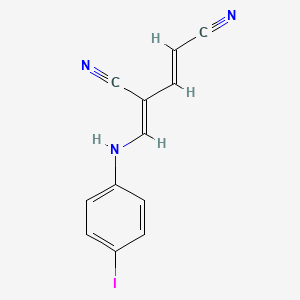 molecular formula C12H8IN3 B2571948 4-[(4-Iodoanilino)methylene]-2-pentenedinitrile CAS No. 339015-85-9