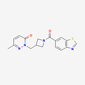 molecular formula C17H16N4O2S B2571953 2-{[1-(1,3-Benzothiazole-6-carbonyl)azetidin-3-yl]methyl}-6-methyl-2,3-dihydropyridazin-3-one CAS No. 2202460-82-8