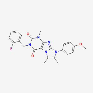 molecular formula C24H22FN5O3 B2571958 3-(2-氟苄基)-8-(4-甲氧基苯基)-1,6,7-三甲基-1H-咪唑并[2,1-f]嘌呤-2,4(3H,8H)-二酮 CAS No. 877810-38-3